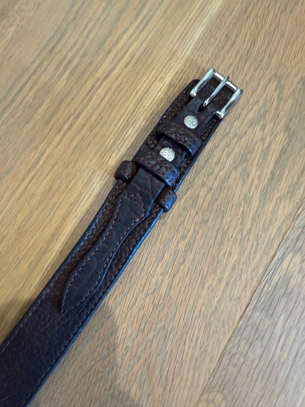 Bullhide Belts Dark Brown Textured Leather Belt Made in USA
